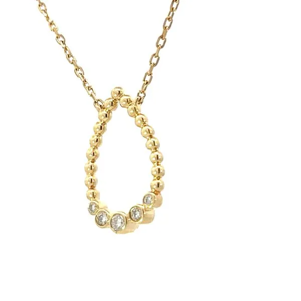 Pear shaped Pendant with Beaded texture & Natural Diamonds Image 3 Bryan Jewelry Prattville, AL