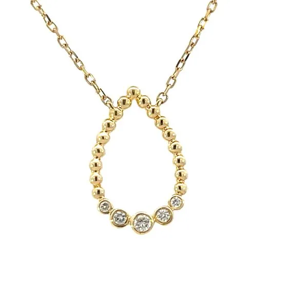 Pear shaped Pendant with Beaded texture & Natural Diamonds Bryan Jewelry Prattville, AL