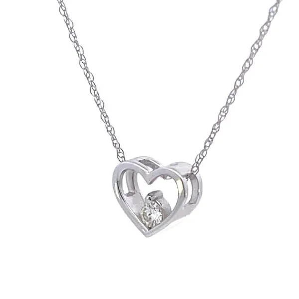 Diamond heart pendant-14kw-.10ct Image 2 Bryan Jewelry Prattville, AL