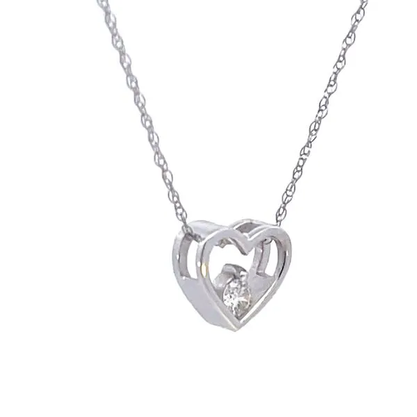 Diamond heart pendant-14kw-.10ct Image 3 Bryan Jewelry Prattville, AL