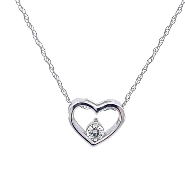 Diamond heart pendant-14kw-.10ct Bryan Jewelry Prattville, AL