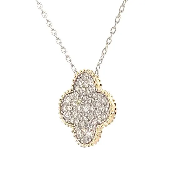 Pave' Diamond Clover Necklace Image 2 Bryan Jewelry Prattville, AL