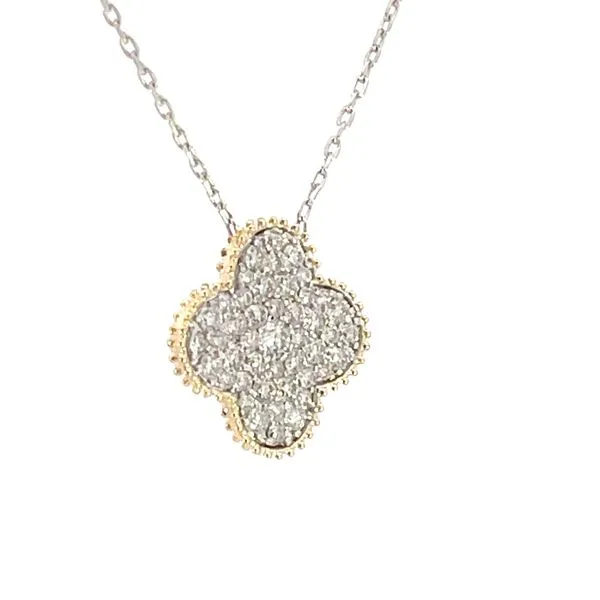 Pave' Diamond Clover Necklace Image 3 Bryan Jewelry Prattville, AL