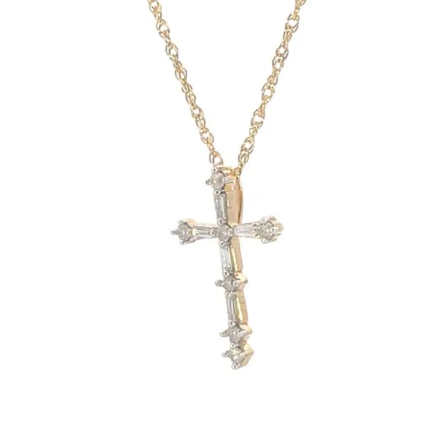 1/4CTW Yellow Vermeil Faith Cross Pendant Image 2 Bryan Jewelry Prattville, AL