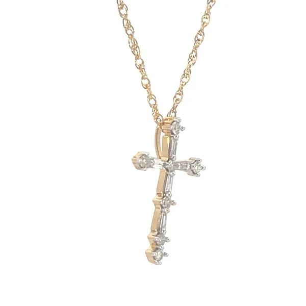 1/4CTW Yellow Vermeil Faith Cross Pendant Image 3 Bryan Jewelry Prattville, AL