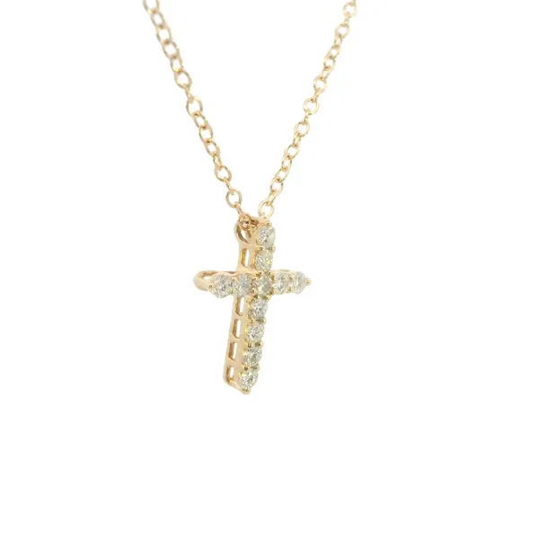 A 14ky diamond cross pendant with adjustable chain-.20ctw Image 3 Bryan Jewelry Prattville, AL