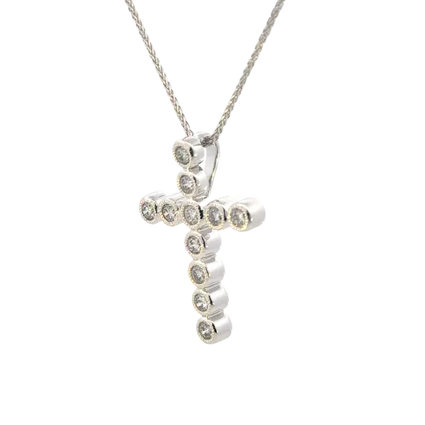 11 Diamond Cross Pendant-14kw Image 4 Bryan Jewelry Prattville, AL