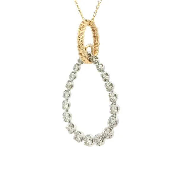 Diamond Oval Pendant Image 3 Bryan Jewelry Prattville, AL