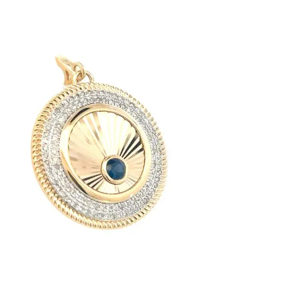 Sapphire & Diamond Medallion Pendant -14ky Image 2 Bryan Jewelry Prattville, AL