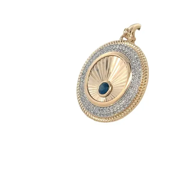 Sapphire & Diamond Medallion Pendant -14ky Image 3 Bryan Jewelry Prattville, AL