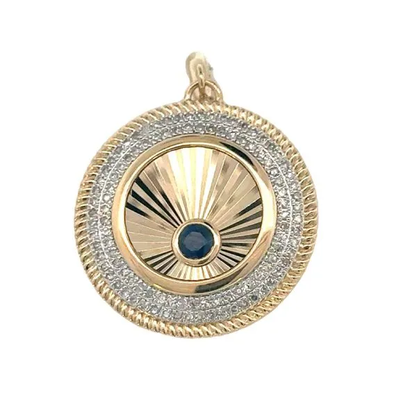 Sapphire & Diamond Medallion Pendant -14ky Bryan Jewelry Prattville, AL