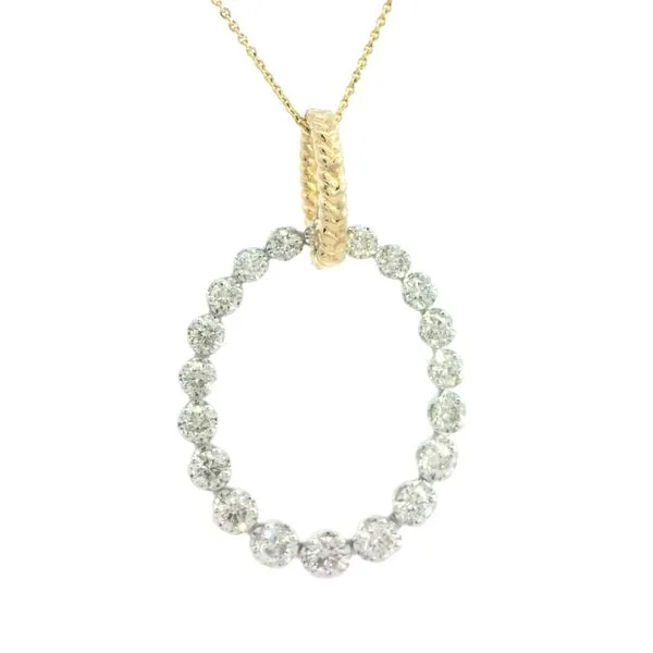 1.00ctw Oval Diamond pendant with 18