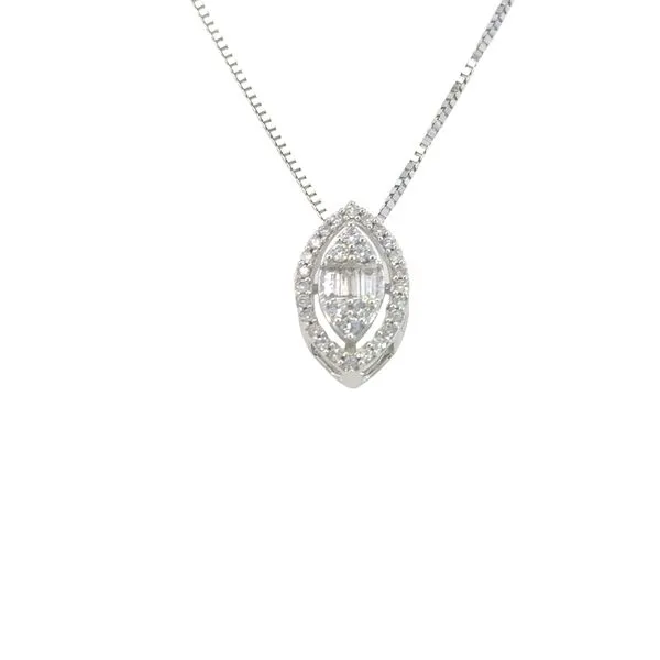 Marquise Shaped Slide Diamond Pendant in 14kw Bryan Jewelry Prattville, AL
