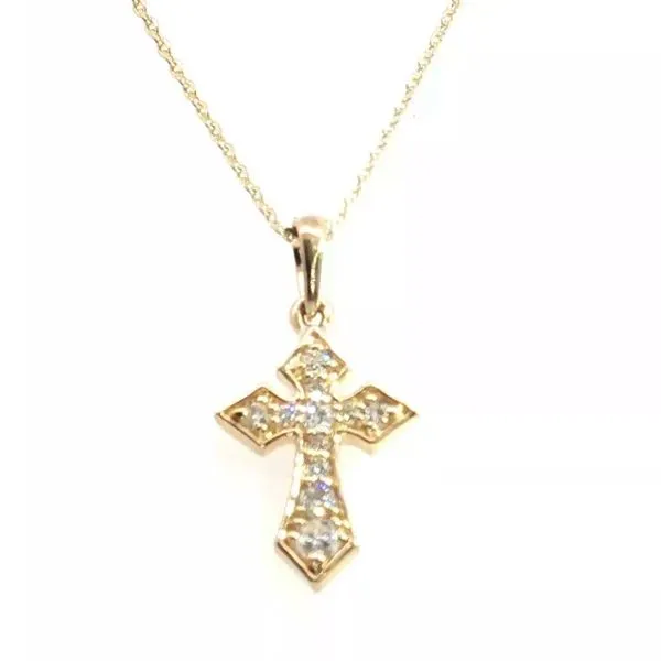 Diamond Cross Pendant in 14ky-1/8ctw natural diamonds Bryan Jewelry Prattville, AL