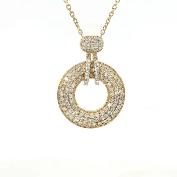 14k Yellow Gold Pavé Diamond Circle Pendant – 18 Inch Chain Bryan Jewelry Prattville, AL