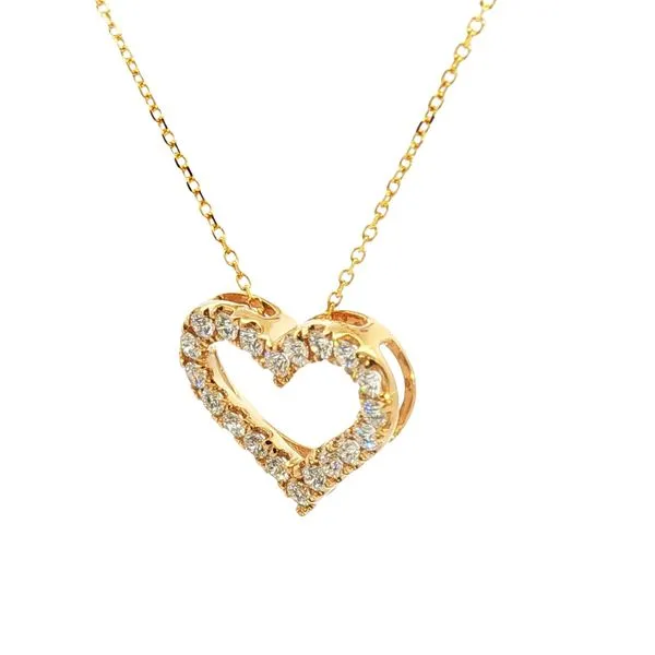 14ky 1/2ctw Diamond Heart Pendant Image 3 Bryan Jewelry Prattville, AL