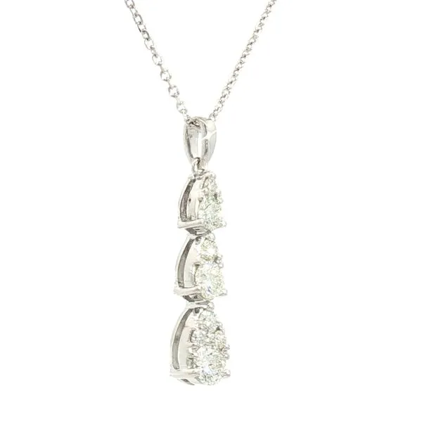 Graduate Pear-shaped Cluster Stack Pendant in 14kw Image 4 Bryan Jewelry Prattville, AL