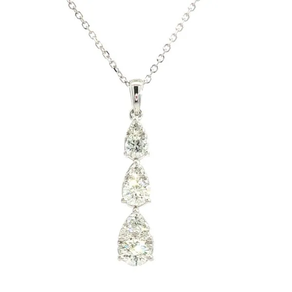 Graduate Pear-shaped Cluster Stack Pendant in 14kw Bryan Jewelry Prattville, AL