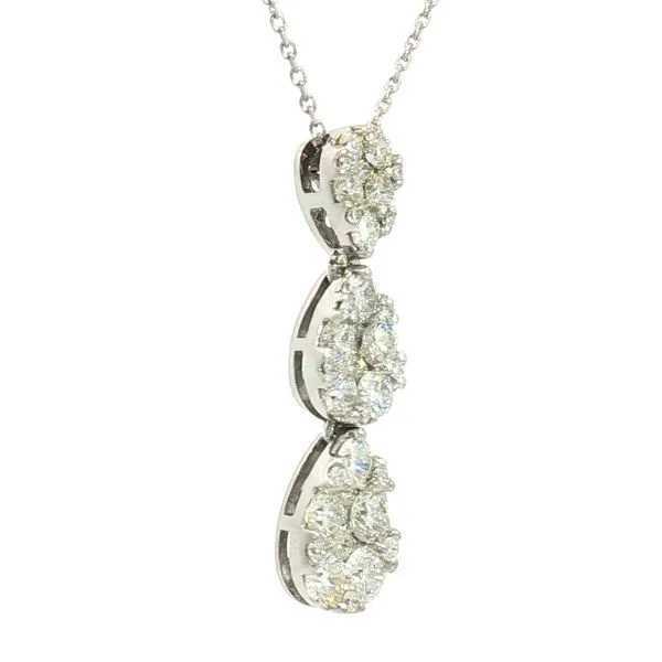 Pear Shaped Cluster Stacked Pendant in 14kw Image 3 Bryan Jewelry Prattville, AL
