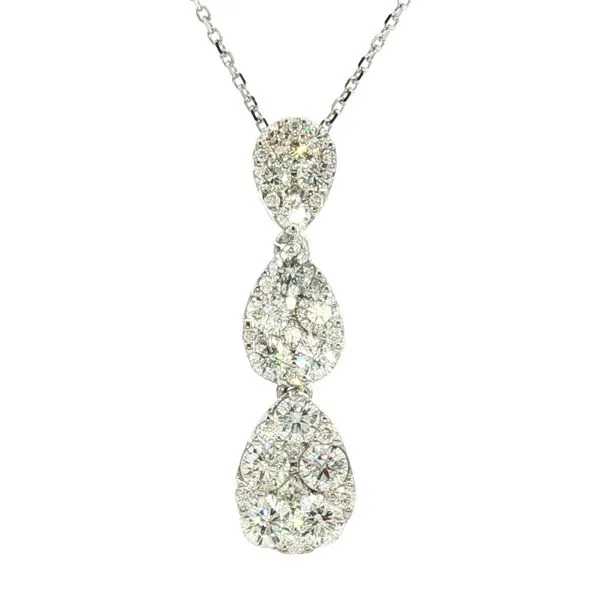 Pear Shaped Cluster Stacked Pendant in 14kw Bryan Jewelry Prattville, AL