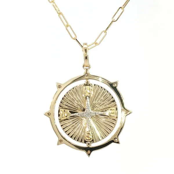 Guiding Light in Gold - Diamond Compass Pendant Bryan Jewelry Prattville, AL