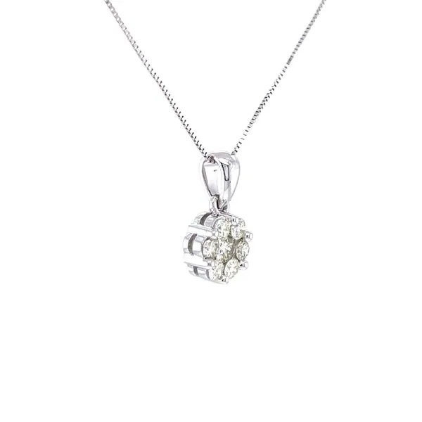 Flower Cluster Pendant-1/2ctw-10kw Image 3 Bryan Jewelry Prattville, AL