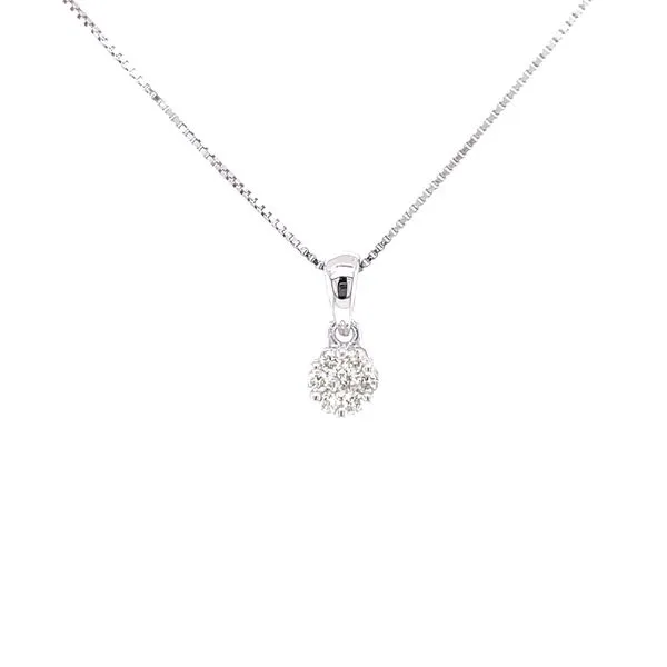 Floral Cluster Pendant-1/10ctw-10kw Bryan Jewelry Prattville, AL