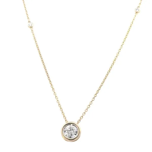 Fixed station necklace with bezel look slide-14ky Image 2 Bryan Jewelry Prattville, AL