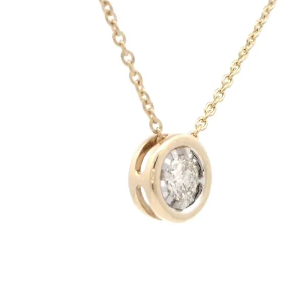 Fixed station necklace with bezel look slide-14ky Image 3 Bryan Jewelry Prattville, AL