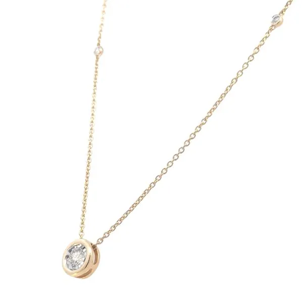 Fixed station necklace with bezel look slide-14ky Image 5 Bryan Jewelry Prattville, AL