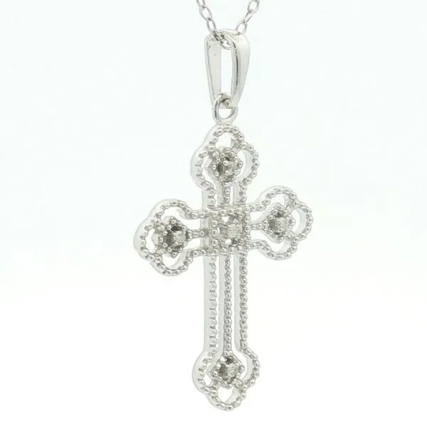 Silver Diamond Cross Pendant Image 2 Bryan Jewelry Prattville, AL