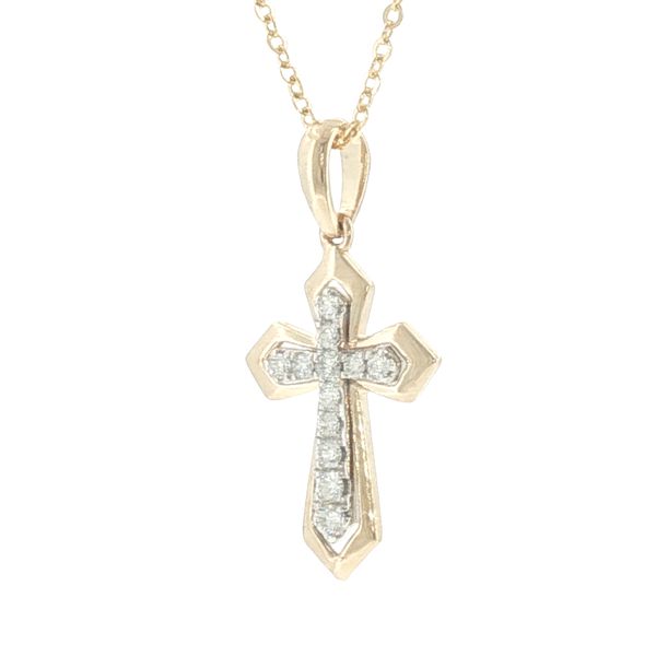 Faith in Two-Tone Brilliance: Diamond Cross Pendant Image 2 Bryan Jewelry Prattville, AL