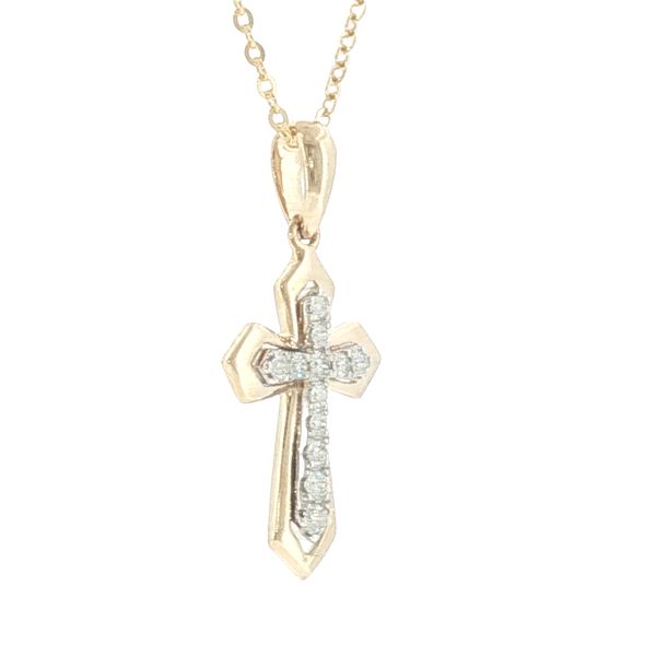 Faith in Two-Tone Brilliance: Diamond Cross Pendant Image 3 Bryan Jewelry Prattville, AL