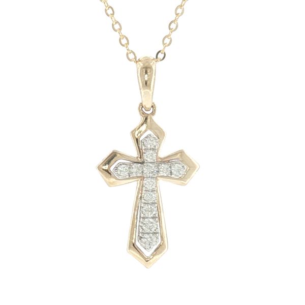 Faith in Two-Tone Brilliance: Diamond Cross Pendant Bryan Jewelry Prattville, AL