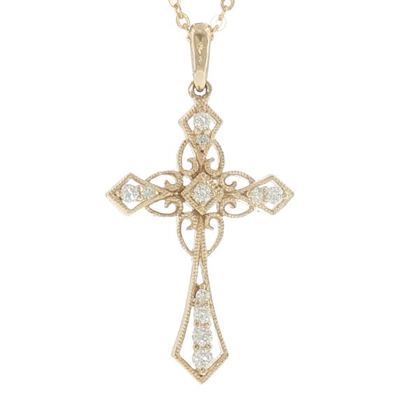 Graceful Devotion: Diamond Cross Pendant in 14K Yellow Gold Bryan Jewelry Prattville, AL