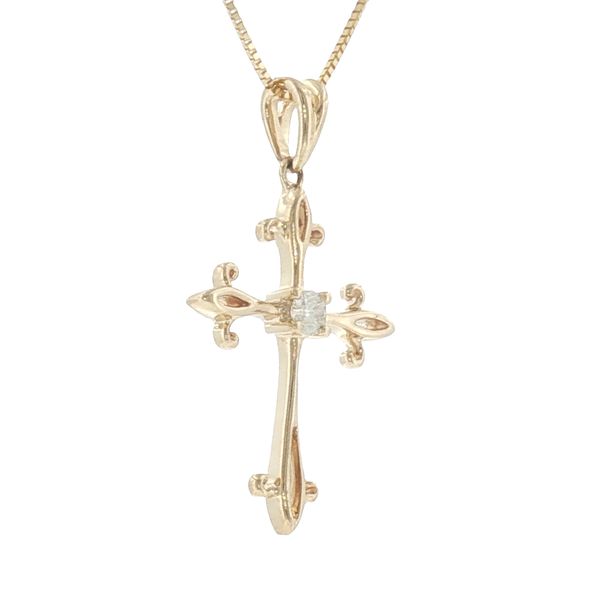 Timeless Faith: Diamond Cross Pendant in 14K Yellow Gold Image 2 Bryan Jewelry Prattville, AL