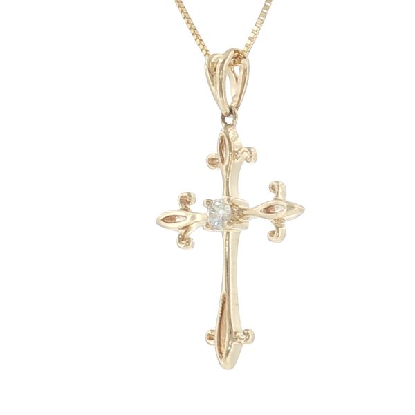 Timeless Faith: Diamond Cross Pendant in 14K Yellow Gold Image 3 Bryan Jewelry Prattville, AL