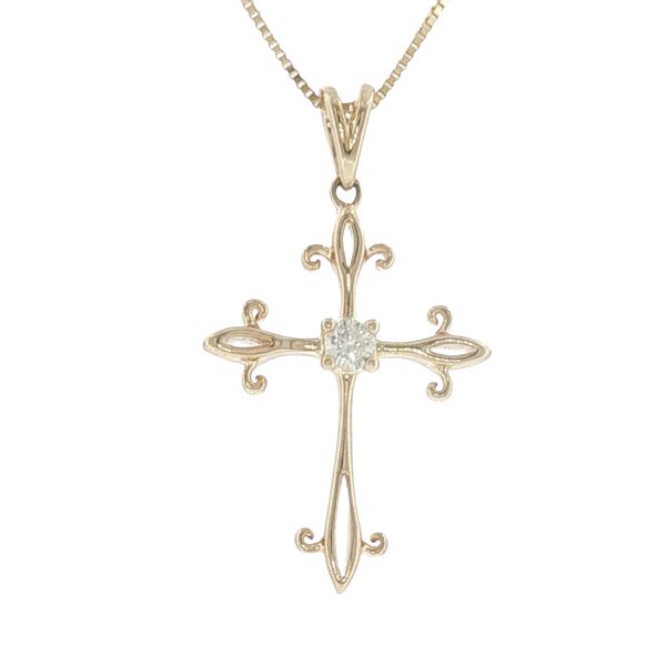 Timeless Faith: Diamond Cross Pendant in 14K Yellow Gold Bryan Jewelry Prattville, AL