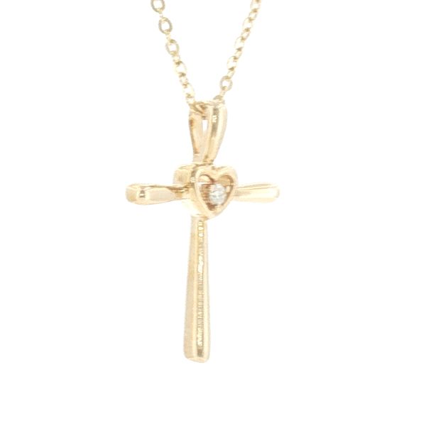 Faith & Love in Gold: Diamond Heart Cross Pendant Image 2 Bryan Jewelry Prattville, AL