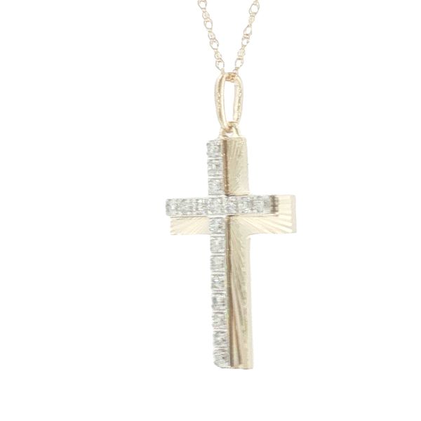 Dimensional Faith: 1/5 CTW Diamond Cross Pendant in 10K Yellow Gold Image 2 Bryan Jewelry Prattville, AL