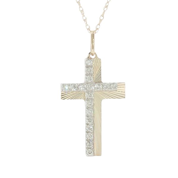 Dimensional Faith: 1/5 CTW Diamond Cross Pendant in 10K Yellow Gold Image 3 Bryan Jewelry Prattville, AL