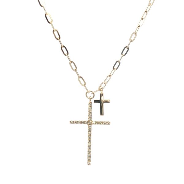 Faith in Balance: Double Cross Diamond Necklace Bryan Jewelry Prattville, AL