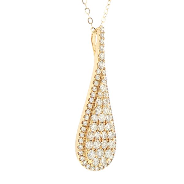 Golden Radiance: Pavé Diamond Drop Pendant in 18K Yellow Gold Image 2 Bryan Jewelry Prattville, AL