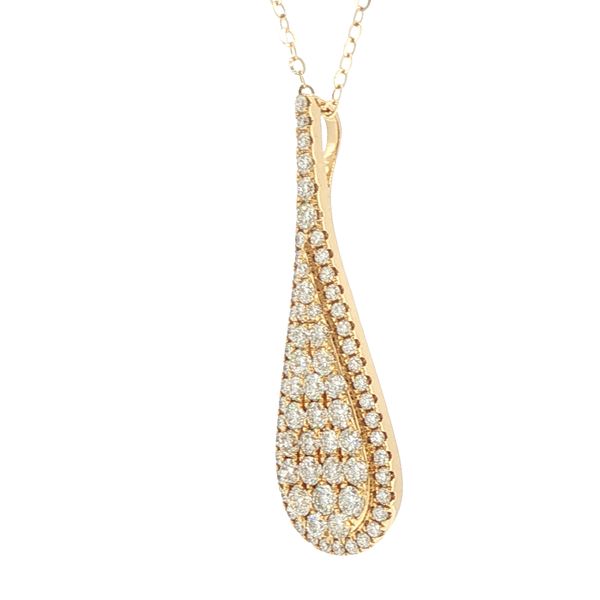 Golden Radiance: Pavé Diamond Drop Pendant in 18K Yellow Gold Image 3 Bryan Jewelry Prattville, AL