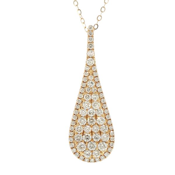 Golden Radiance: Pavé Diamond Drop Pendant in 18K Yellow Gold Bryan Jewelry Prattville, AL