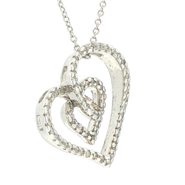 Estate Interlocking Heart Diamond Pendant Image 2 Bryan Jewelry Prattville, AL
