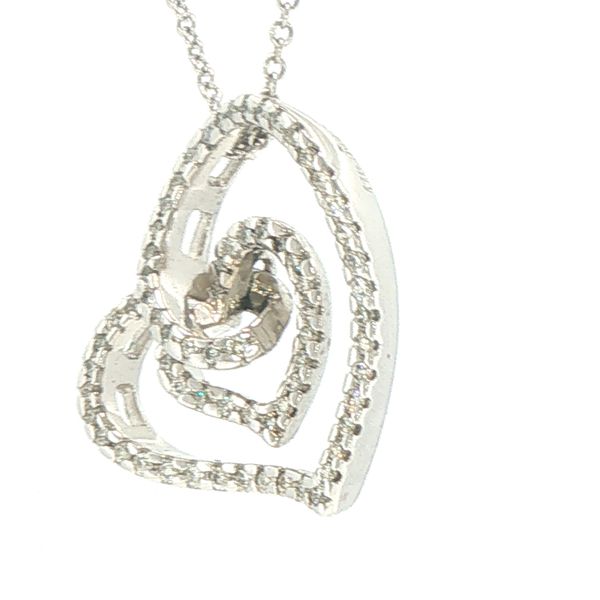 Estate Interlocking Heart Diamond Pendant Image 3 Bryan Jewelry Prattville, AL