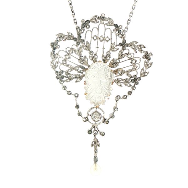 Edwardian Moonstone & Diamond Necklace Bryan Jewelry Prattville, AL