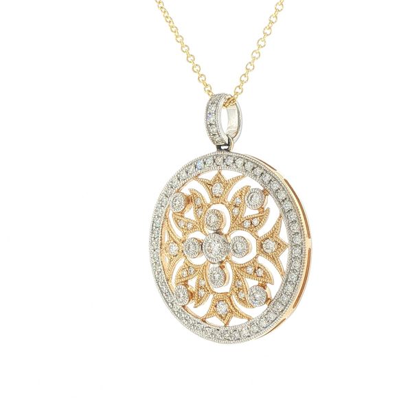 Estate Diamond Pierced Medallion Pendant Image 3 Bryan Jewelry Prattville, AL