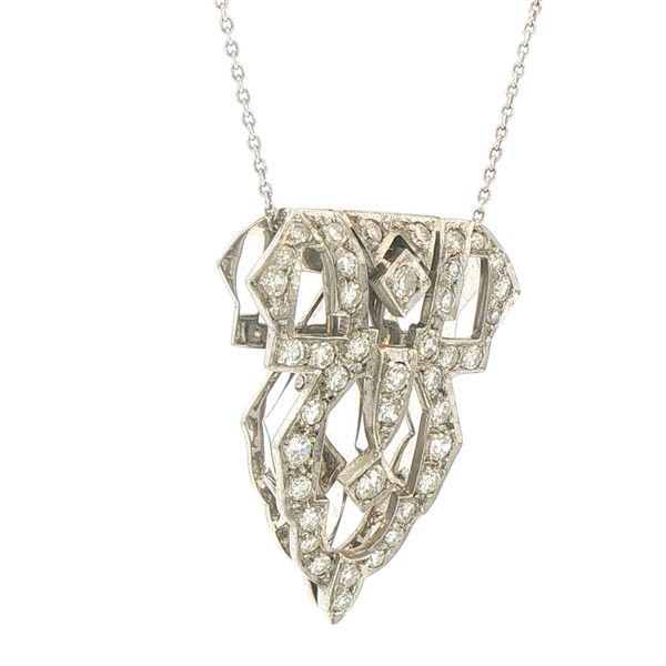 Estate Art Deco Diamond Shield Pendant Image 2 Bryan Jewelry Prattville, AL